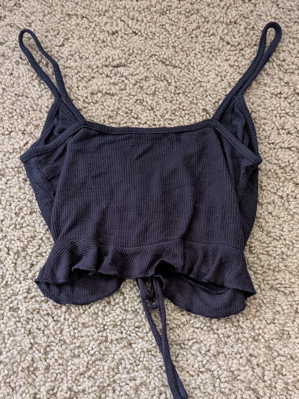 Black Ruched Drawstring Cami Top - Women - Picture 2 of 5